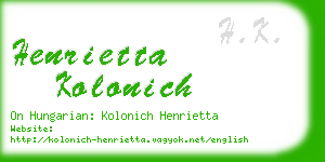 henrietta kolonich business card